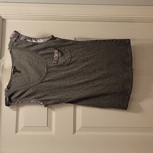 Gray Sleeveless Top with Sequin Detail Express M